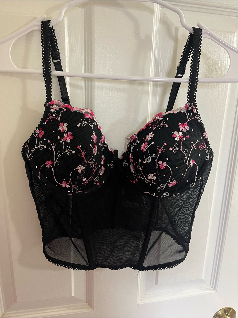 Black Floral Bustier - size 36B